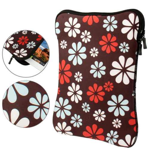 Flower Pattern Thermal Transfer Soft Protective Laptop Zipper Bag for 12 inch Laptop